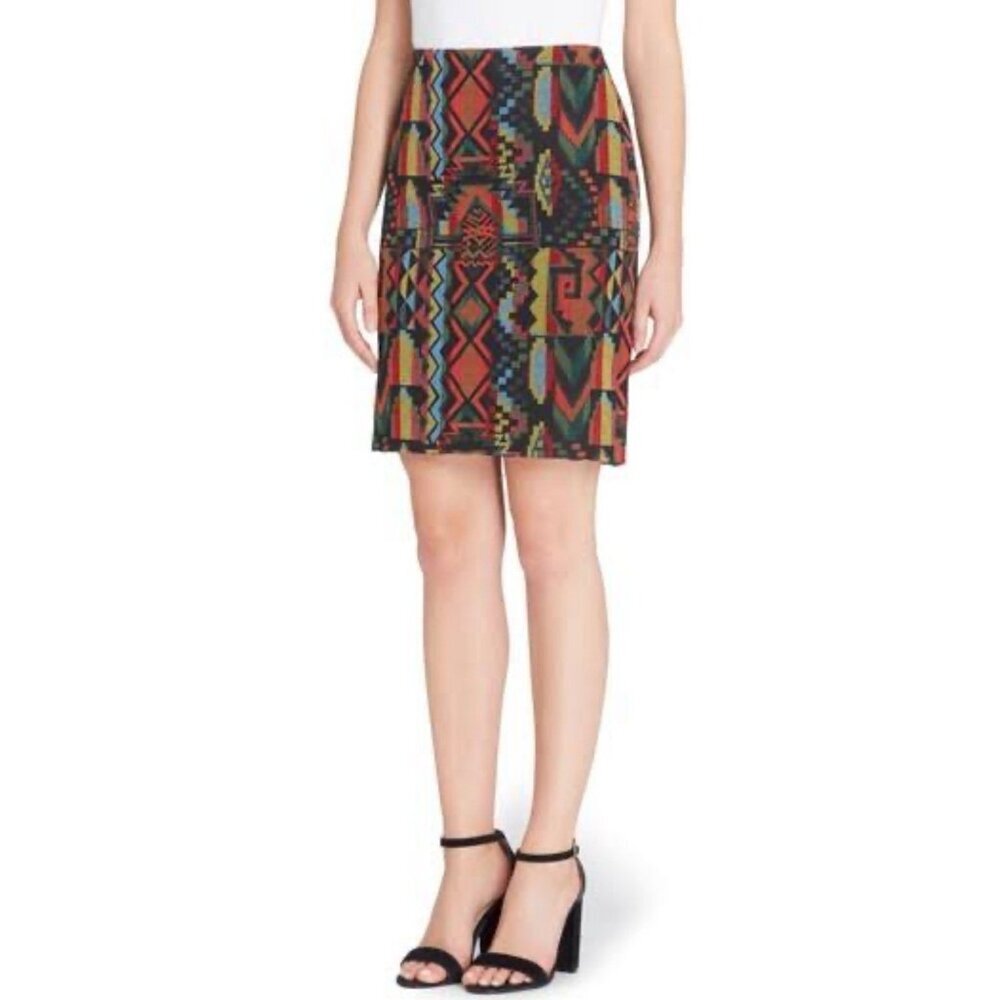 Catherine Malandrino Skirt Emmett Woven Aztec Southwest Sz 14